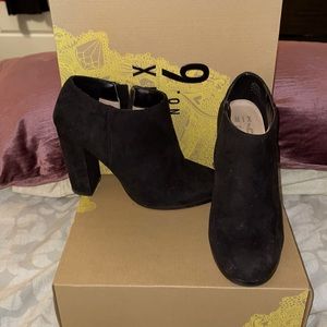 Black suede ankle boots
